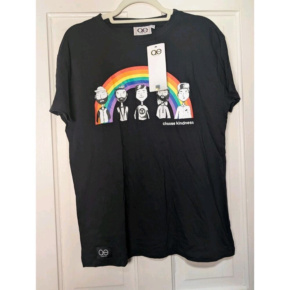 Queer Eye Black Rainbow Pride Choose Kindness Men's S T-Shirt Pride (934)